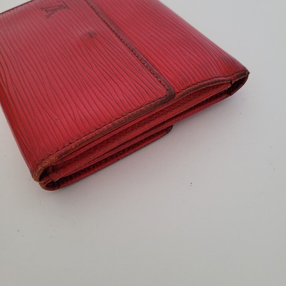 Louis Vuitton Vintage‎ 2002 Epi Leather Wallet Red Medium Trifold Elise Retro - Picture 15 of 16